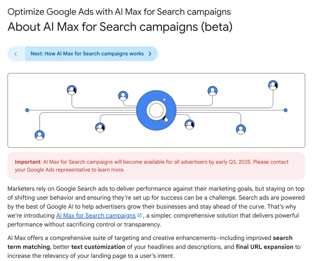 AI Max for search campaigns